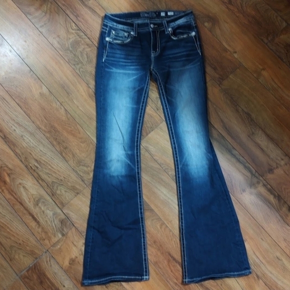 Gorgeous Long Miss Me Standard Flare Jeans With 35.5"  Inseam - Picture 5 of 9
